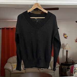 DKNY Black Glitter Long Sleeve T-Shirt Sweater XS